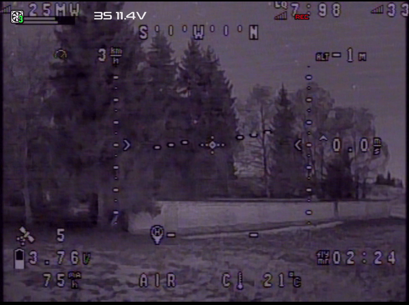 CA35 Night DVR frame with on-screen display