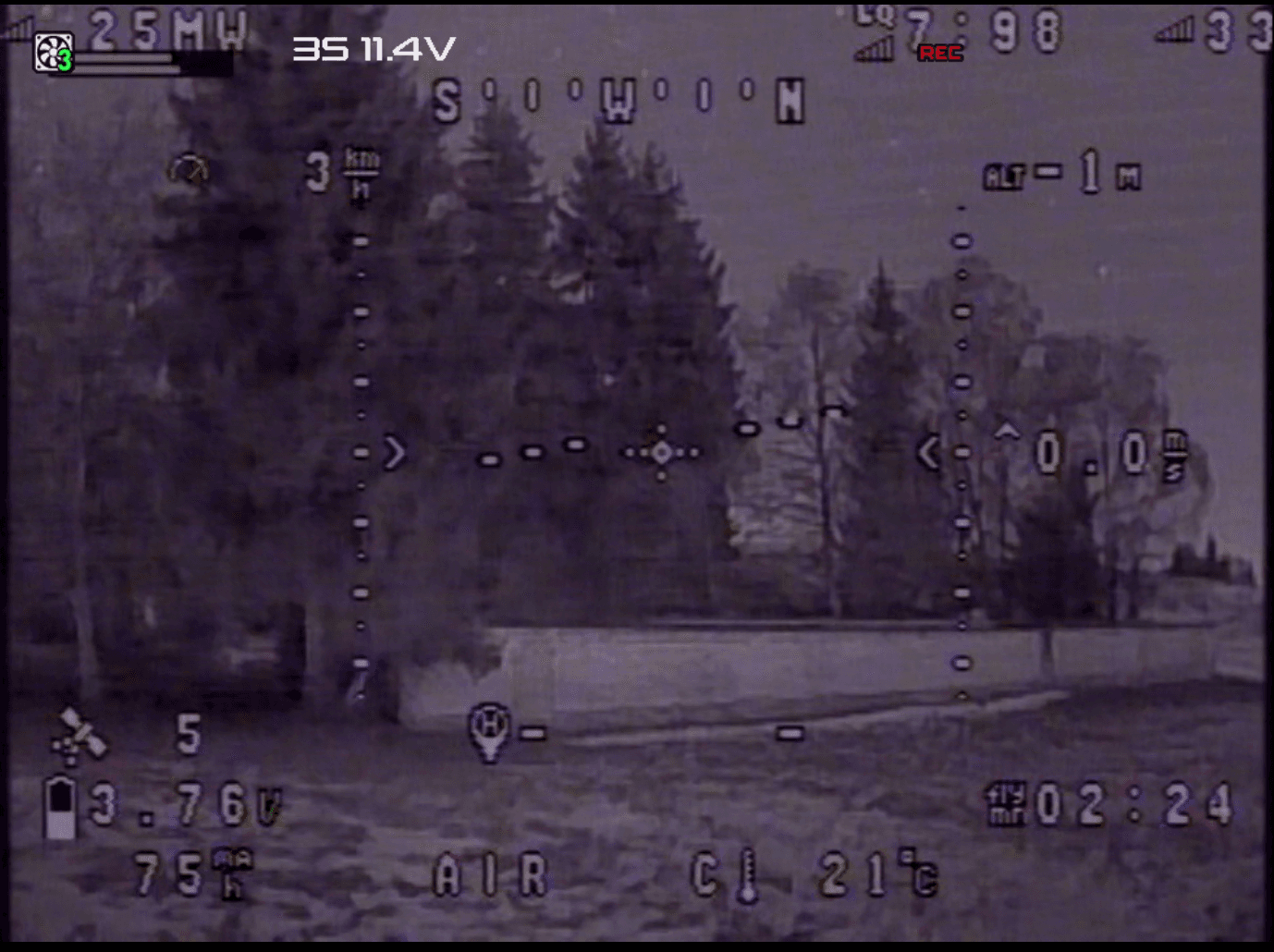 CA35 Night DVR frame with on-screen display