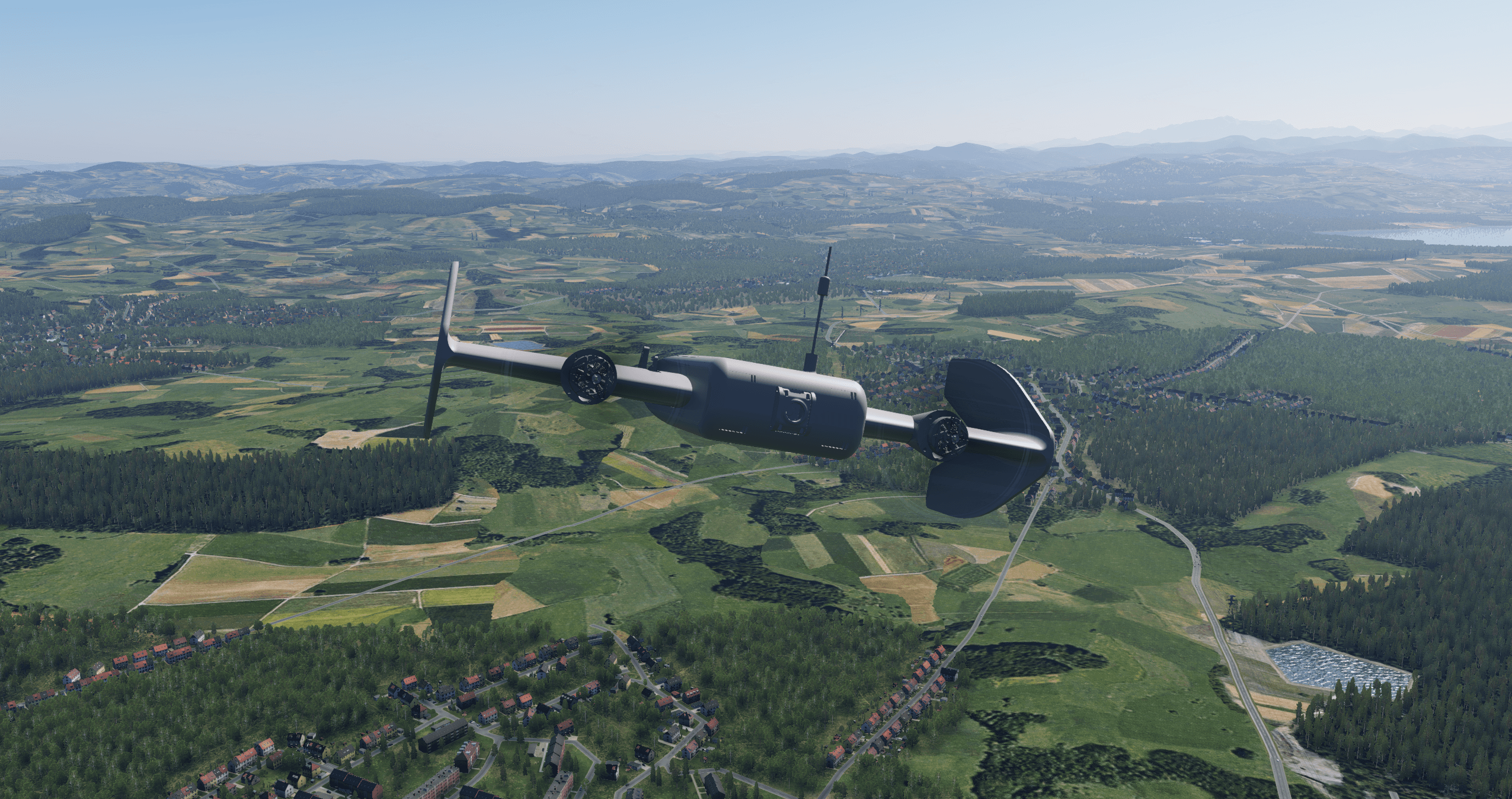 CA320T simulator model in X-Plane 12 front view